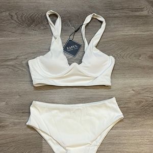 NWT White High Waisted Bikini
